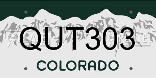 QUT303 Colorado License Plate