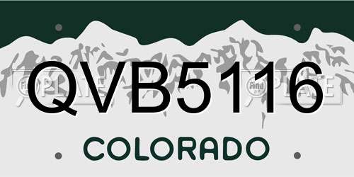 QVB5116 Colorado License Plate