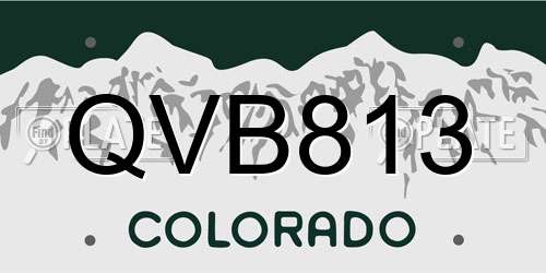 QVB813 Colorado License Plate