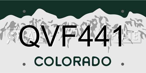 QVF441 Colorado License Plate