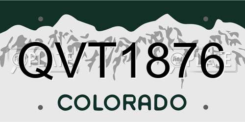 QVT1876 Colorado License Plate