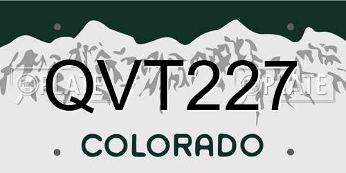 QVT227 Colorado License Plate