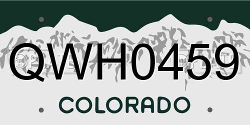 QWH0459 Colorado License Plate