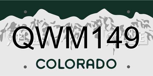 QWM149 Colorado License Plate