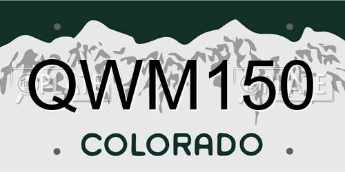 QWM150 Colorado License Plate