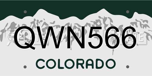 QWN566 Colorado License Plate