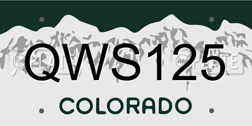 QWS125 Colorado License Plate