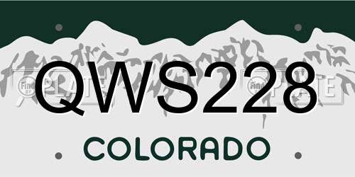 QWS228 Colorado License Plate