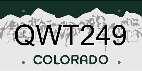 QWT249 Colorado License Plate