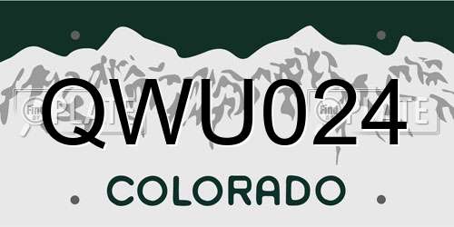QWU024 Colorado License Plate