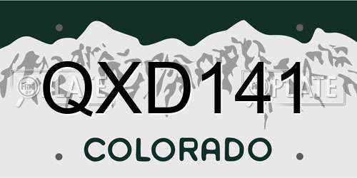 QXD141 Colorado License Plate