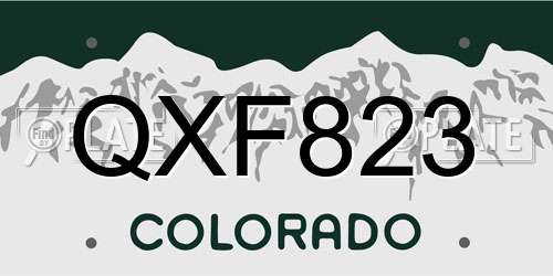 QXF823 Colorado License Plate