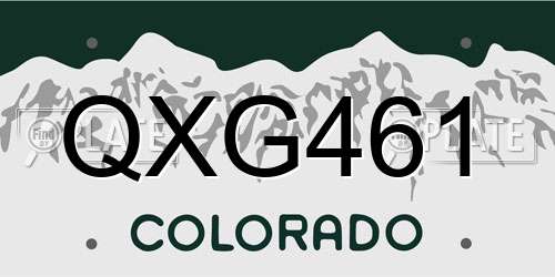 QXG461 Colorado License Plate