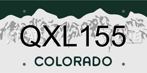 QXL155 Colorado License Plate