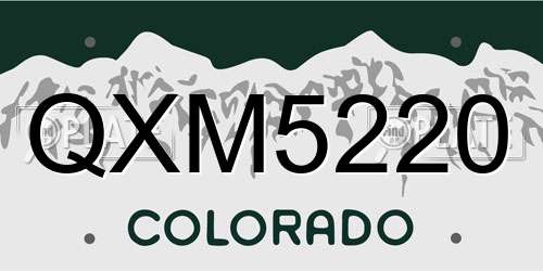 QXM5220 Colorado License Plate