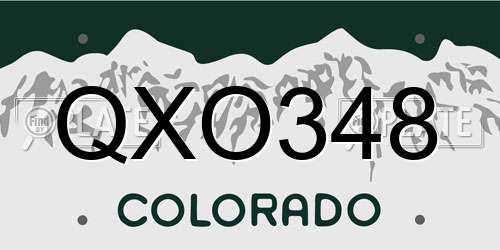 QXO348 Colorado License Plate