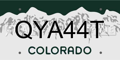 QYA44T Colorado License Plate