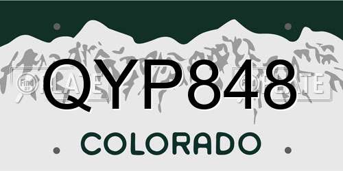 QYP848 Colorado License Plate