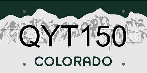 QYT150 Colorado License Plate