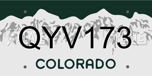 QYV173 Colorado License Plate