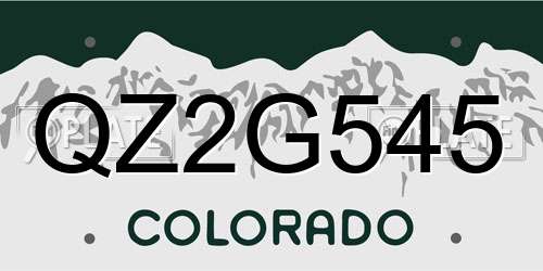 QZ2G545 Colorado License Plate