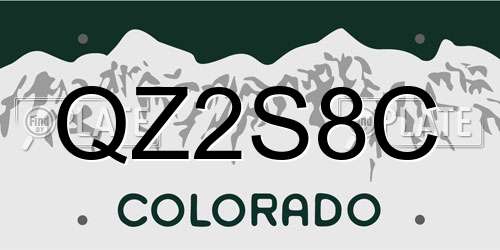 QZ2S8C Colorado License Plate