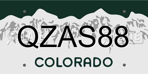 QZAS88 Colorado License Plate