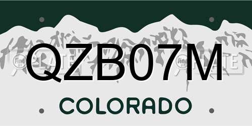 QZB07M Colorado License Plate