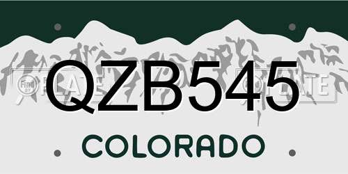 QZB545 Colorado License Plate