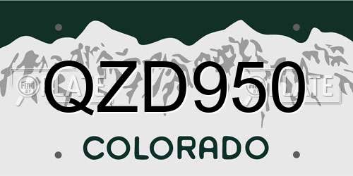 QZD950 Colorado License Plate