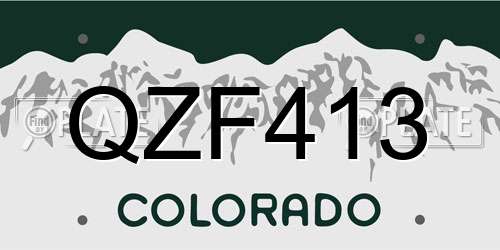 QZF413 Colorado License Plate