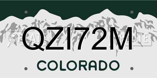 QZI72M Colorado License Plate