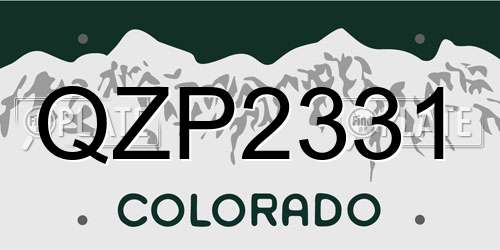 QZP2331 Colorado License Plate