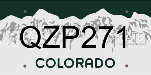 QZP271 Colorado License Plate