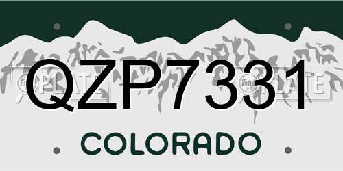 QZP7331 Colorado License Plate