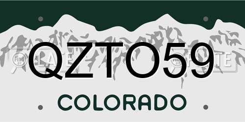QZTO59 Colorado License Plate