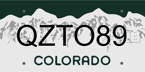 QZTO89 Colorado License Plate