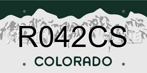 R042CS Colorado License Plate