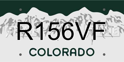 R156VF Colorado License Plate