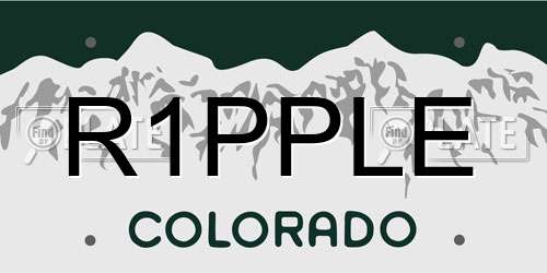 R1PPLE Colorado License Plate