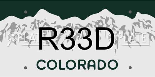 R33D Colorado License Plate