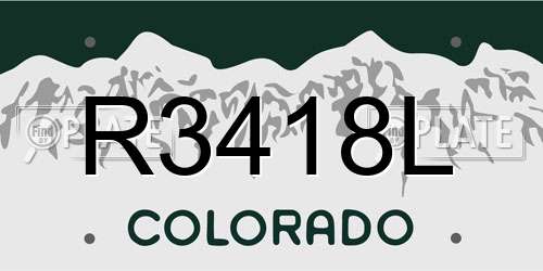 R3418L Colorado License Plate