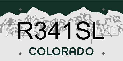 R341SL Colorado License Plate
