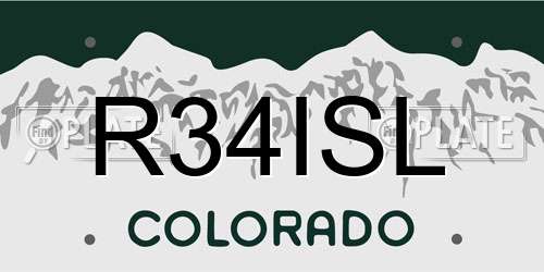 R34ISL Colorado License Plate
