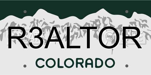 R3ALTOR Colorado License Plate
