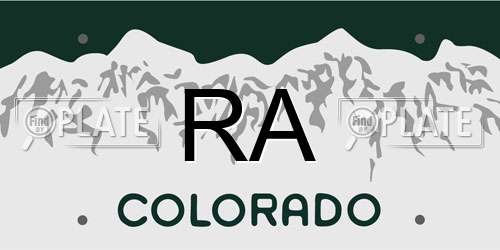 RA Colorado License Plate