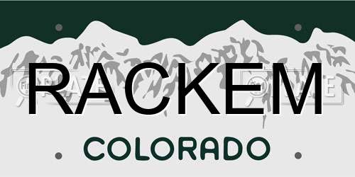 RACKEM Colorado License Plate