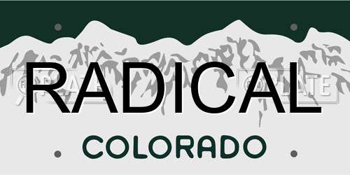 RADICAL Colorado License Plate