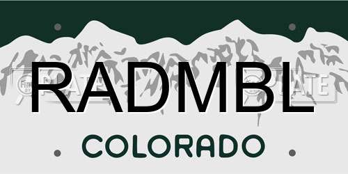 RADMBL Colorado License Plate