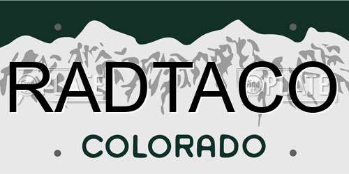 RADTACO Colorado License Plate